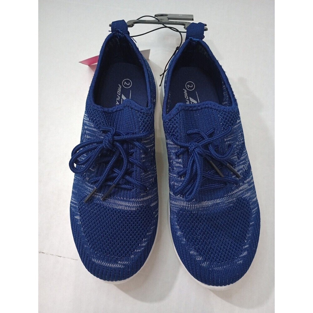 Pro Player Boys  Lightweight Lace Up Low Top Sneaker Shoes Blue  Size 2